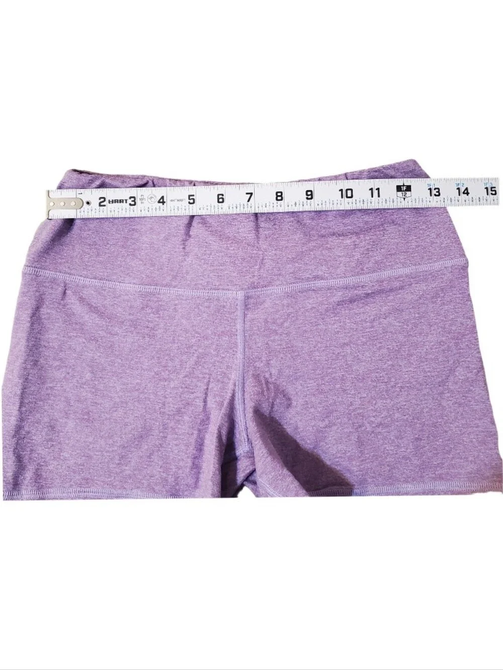 Fleo Heathered Purple Power High Rise Barbella Exclusive Shorts Medium